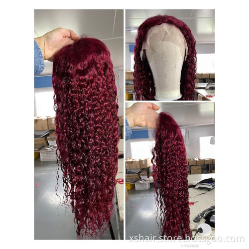 High Quality Cheap Vendor Burgundy Brown Front Brazilian Virgin Brazilian Full Lace Human Hair Wig